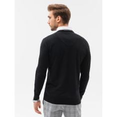 OMBRE Moški pulover IBRAHIM black MDN11580 XL