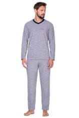 Amiatex Moška pižama 592 grey plus, melanžna, XXL
