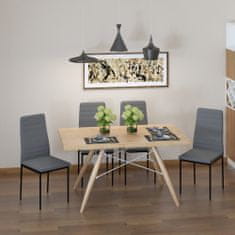 HOMCOM HOMCOM Komplet 4 oblazinjenih stolov za jedilnico ali dnevno sobo, moderni kuhinjski stoli, kovina in tkanina, siva barva