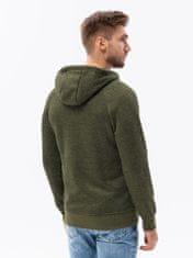 OMBRE Moški pulover zadrga Dramatika V2 olivno XXL