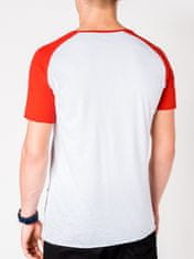 OMBRE Moška majica s potiskom S926 bela-rdeča XXL
