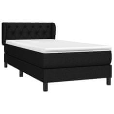 Greatstore Box spring postelja z vzmetnico črna 80x200 cm blago