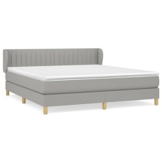 Greatstore Box spring postelja z vzmetnico svetlo siva 160x200 cm žamet