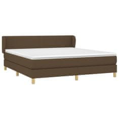 Greatstore Box spring postelja z vzmetnico temno rjava 180x200 cm blago