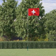Greatstore Zastava Švice in drog 5,55 m aluminij