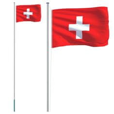 Greatstore Zastava Švice in drog 6,23 m aluminij