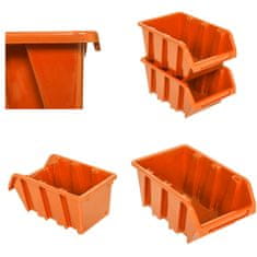 botle Stenska plošča za orodje 58 x 39 cm z 21 kos Škatla viseče Oranžna in Črna škatle plastika