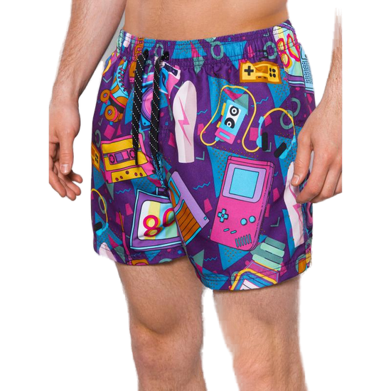 OMBRE Pánske šortky plavecké BECKETT fialová farba MDN115965