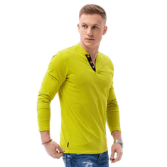 OMBRE Moška majica z dolgimi rokavi GREER limetna MDN119544 XL