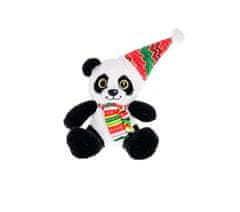 Mikro Trading Plišasta panda, 15 cm, sedeča, s klobukom in šalom