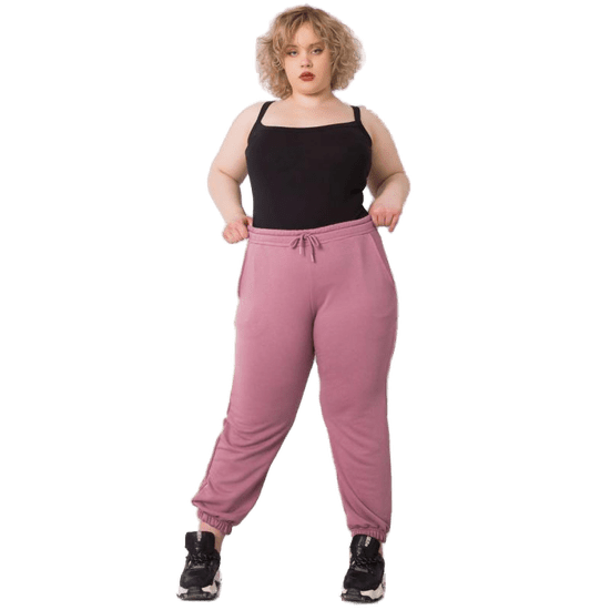 BASIC FEEL GOOD Ženske Plus velikost bombaž Sweatpants AINHOA umazano roza RV-DR-6331.86_366485