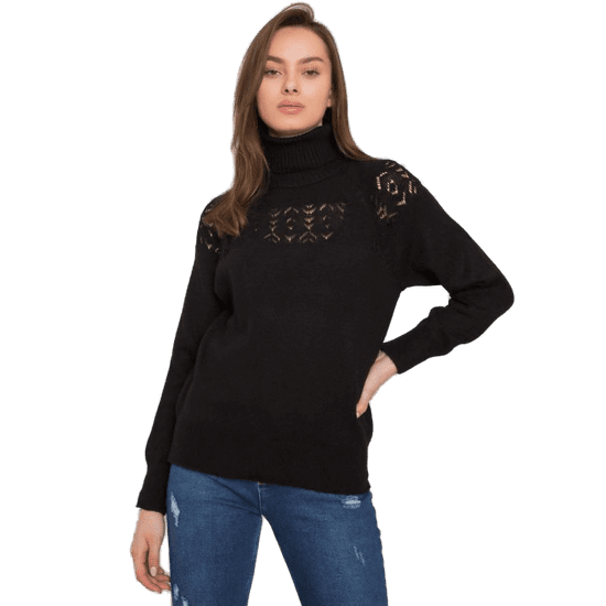RUE PARIS Ženski pulover z rolojem Requena RUE PARIS black ASM-SW-7406.97P_380009