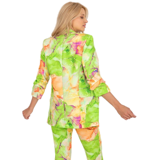ITALY MODA Ženska jakna s 3/4 rokavi z vzorcem SHORA svetlo zelena DHJ-MA-7684A-1.22X_387298