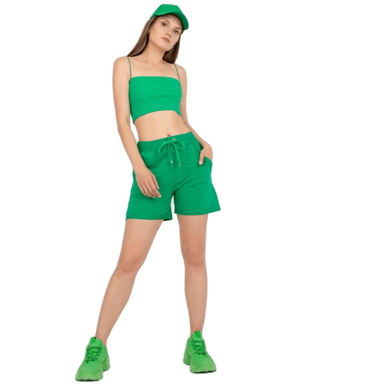 BASIC FEEL GOOD Ženske kratke hlače z visokim pasom HADASSA zelena RV-SN-7984.60_388000