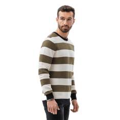 OMBRE Moški pulover IVAN olive MDN23803 XXL