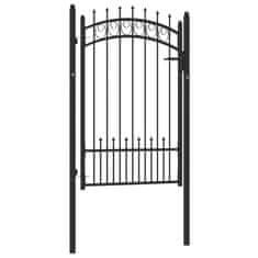 Greatstore Vrata za ograjo s konicami jeklo 100x150 cm črna