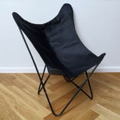 Homla BUTTERFLY nadomestni sedež za fotelj - črno eko usnje 76x97 cm