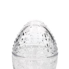 Homla Dekoracija TIGRE Prozorno stekleno jajce 14x10 cm