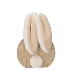 Homla ESSON lesena dekoracija zajca s plišastimi ušesi 15 cm