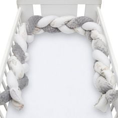 NEW BABY Zaščitna prevleka za posteljico Minka in sloni belo-siva