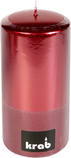 Cilinder za sveče Stripe 70x150 mm - kovinsko rdeča